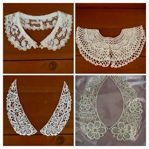 Vintage European Lace & Crochet Retro Collars Detachable Removable (Lot Of 4)
